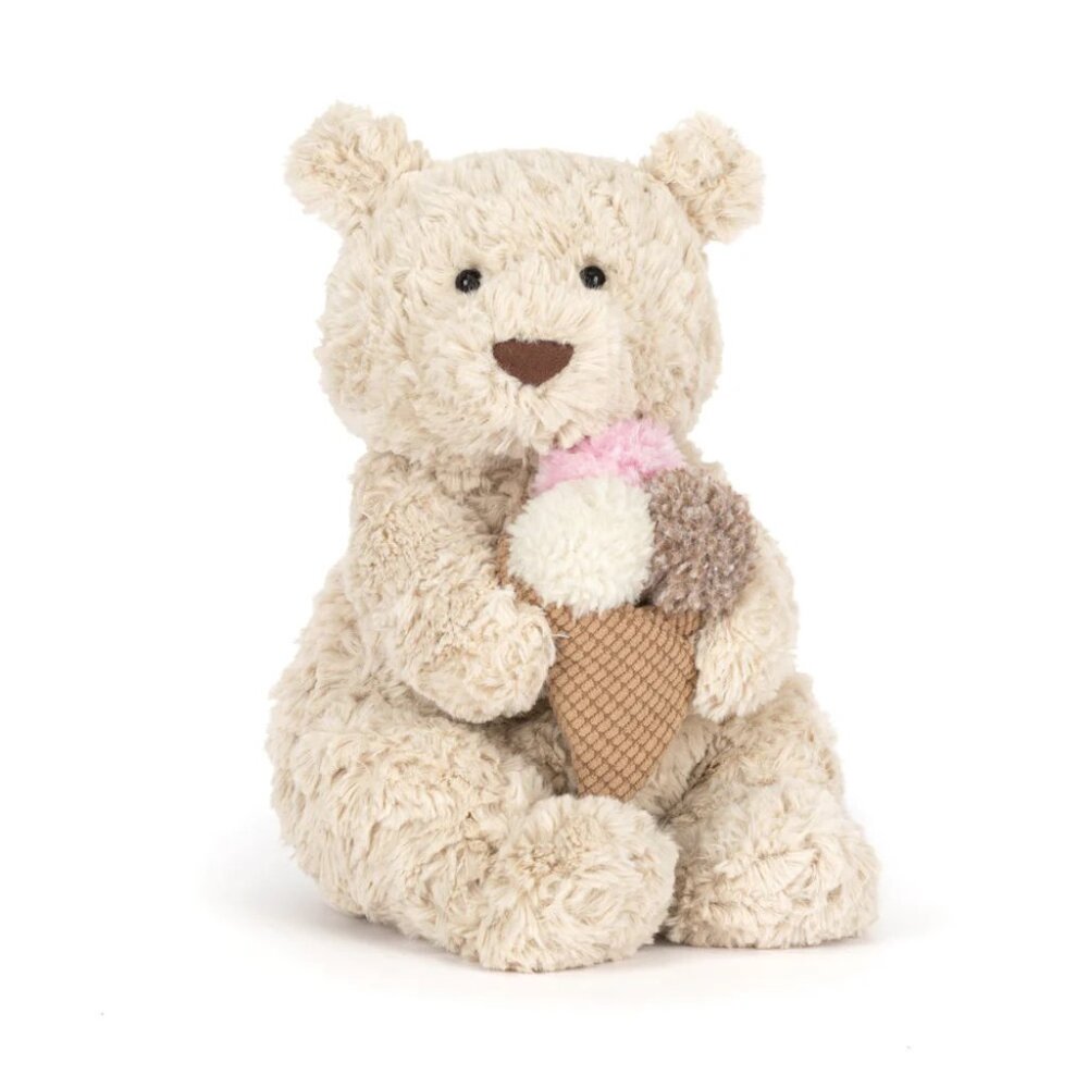 Jellycat BARTHOLOMEW BEAR ICE CREAM Authentic FAO Schwarz New York exclusive NWT